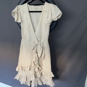 Bird and Kite Linen Ruffle Wrap Dress